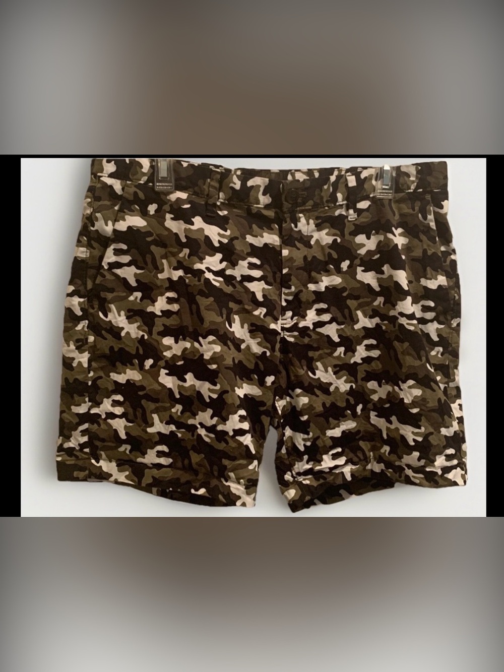 NWOT Michael Kors Men's Sz 33 Camouflage Print Shorts 7”Green/Brown/White Resort
